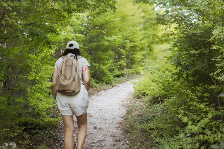 connecting with nature woman backpacker exploring forest precious moments as a diabetes patient