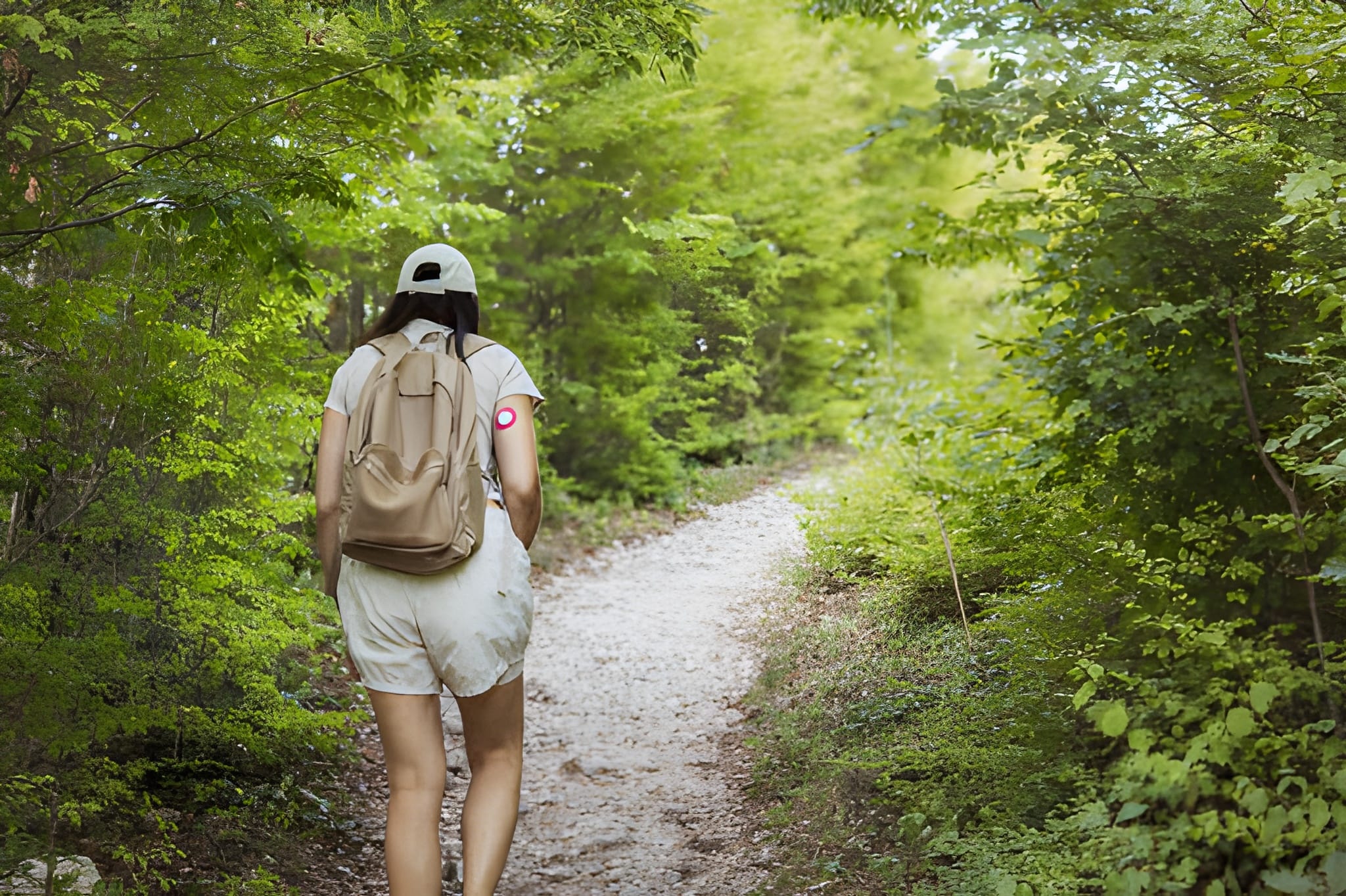 connecting with nature woman backpacker exploring forest precious moments as a diabetes patient